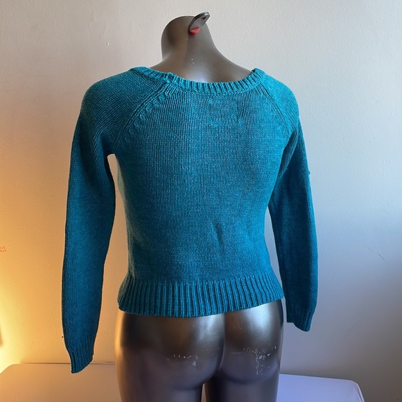 Knit Turquoise Sweater American Eagle Size Medium - Picture 4 of 7